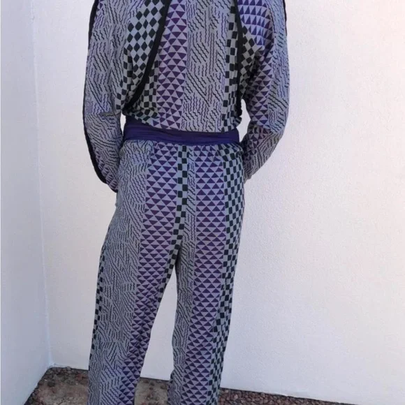 Rare vintage Designer Jeanne Marc jumpsuit checkered 1980s jumpsuit